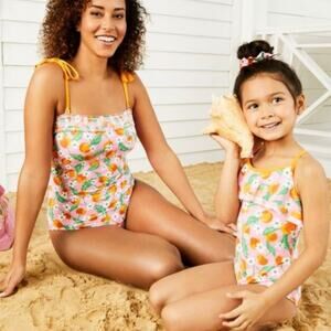 Draper James X Lands' End Girls Plus One-Piece Floral Ruffle Swimsuit size 16+